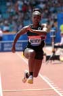 Chioma Matthews in the triple jump at the Sainsbury's British Championships, Birmingham.